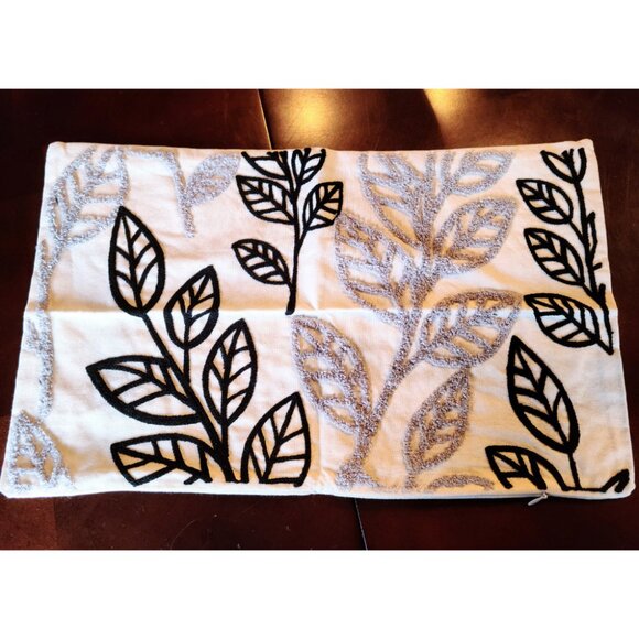 Boho Decorative Throw Pillow Cover Accent Case Leaf Cottage Modern Decor 12x20 - Picture 1 of 11